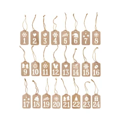 Adventskalender-Anhänger aus Holz, 24 Stück