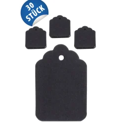 Anhängeetikett 4 x 6 cm schwarz, 30 Stück