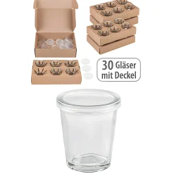 Becherglas 65 ml mit Klarsichtdeckel, 30 Stück
