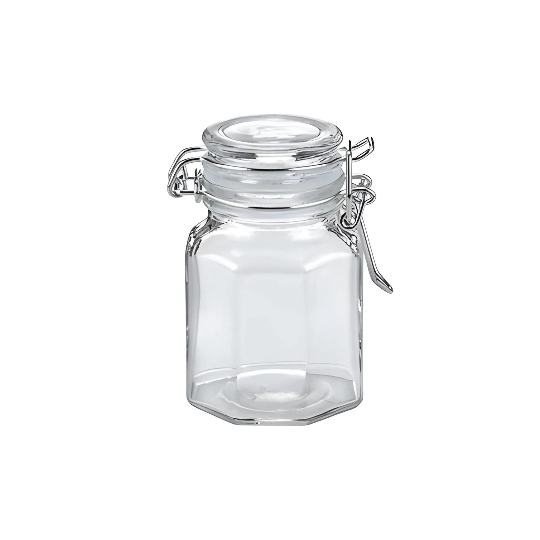 Bügelglas 100 ml achteckig