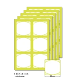 Cubi Etikettenbogen lime, 5 Blatt
