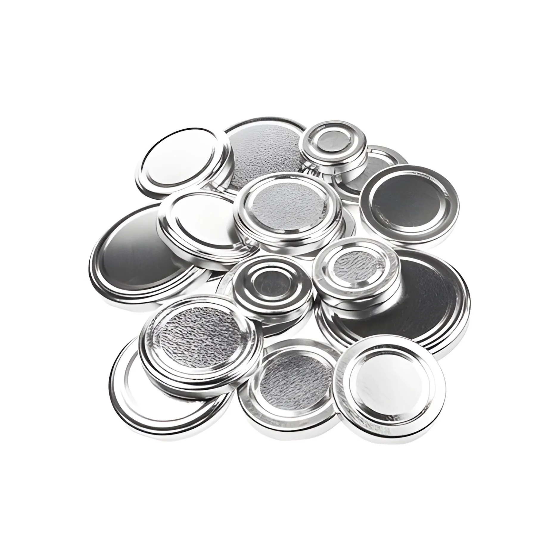 Deckel-Sortiment silber past., 21-teilig