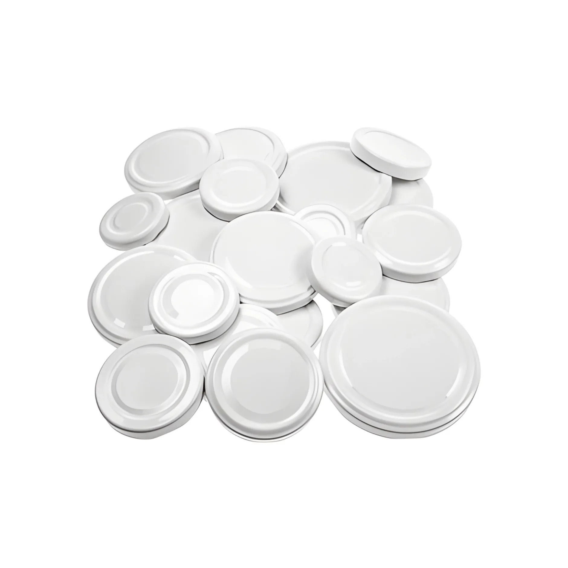 Deckel-Sortiment weiß past., 21-teilig