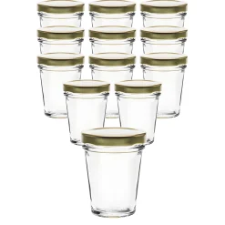 12er Set Becherglas 65 ml TO 58 mit Deckel gold