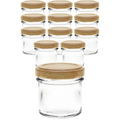 12er Set Ingenio 72 ml mit Deckel Holzdekor