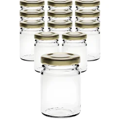 12er Set Pott 106 ml mit Deckel gold