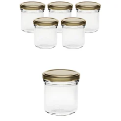6er Set Sturzglas 167 ml mit Deckel gold