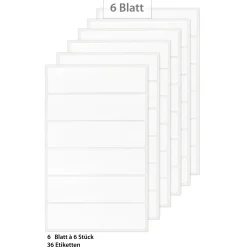 Etiketten 'Weiß 73x19 mm', 36 Stück
