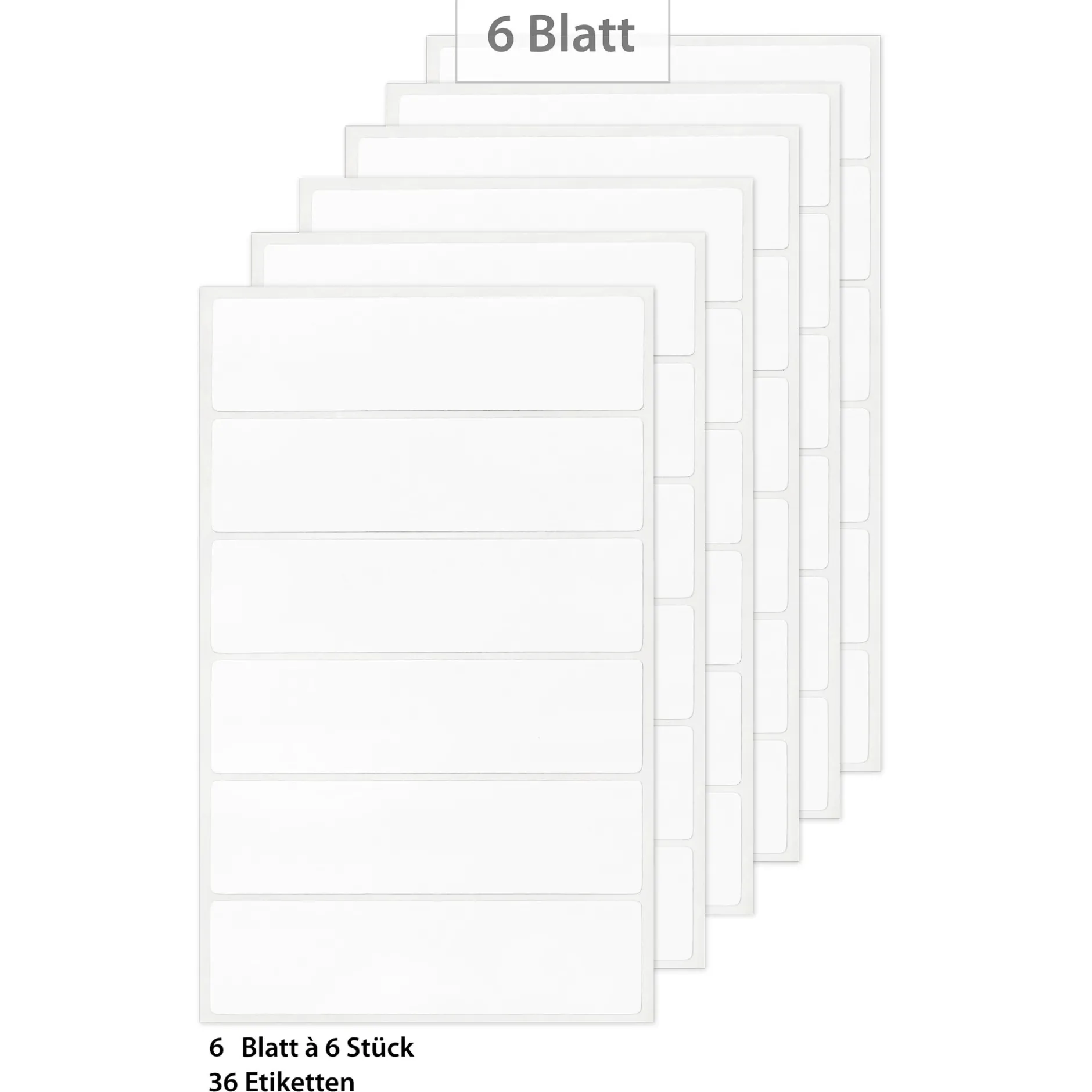 Etiketten 'Weiß 73x19 mm', 36 Stück
