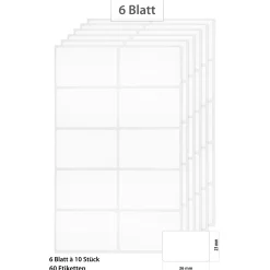 Etiketten 'Weiß 36x23 mm', 60 Stück