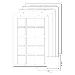 Etiketten 50 x 50 mm weiß - 5 Blatt A4