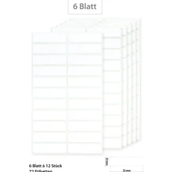 Etiketten 36 x 10 mm, weiß, 132 Stück