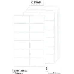 Etiketten 36 x 19 mm, weiß, 72 Stück