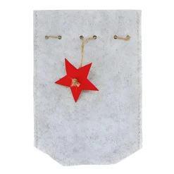 Filzbeutel mit Zugband grau, 13 x 18 cm