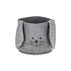 Filzkorb 'Osterhase' Ø 16 cm, grau