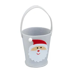 Filzkorb 'Weihnachtsmann' Ø 12 cm, grau