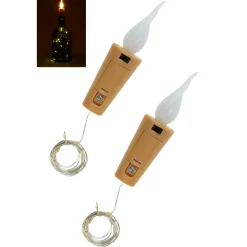 Flaschenlicht 'Flamme' mit 10 LEDs, warmweiß, 2 Stück