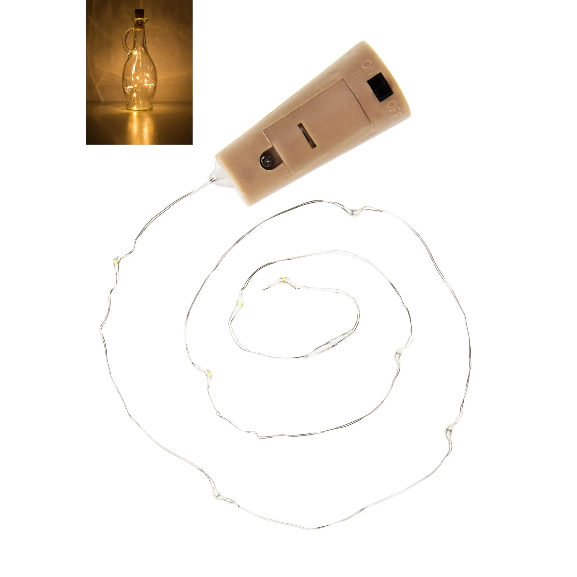 Flaschenlicht, 8 LEDs, warmweiß