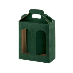 Gläserkarton 2er 130 x 60 x 150 mm grün