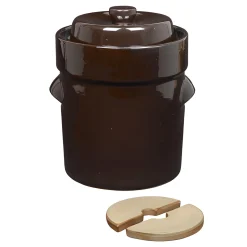 Gärtopf 5 Liter braun mit Beschwerungssteinen