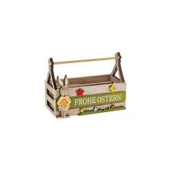 Holzkiste 'Frohe Ostern', 12 x 6 x 9 cm