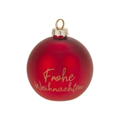 Kartenhalter 'Christbaumkugel' rot, Ø 8 cm