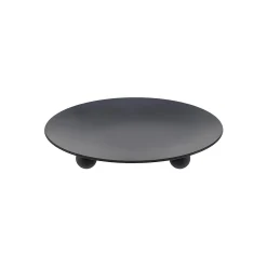 Kerzenständer flach, Ø 12 cm, schwarz
