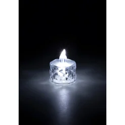 LED Teelicht mit Facetten, kaltweiß