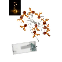 Lichterkette 'Rentiere', 10 LEDs, warmweiß mit Timer