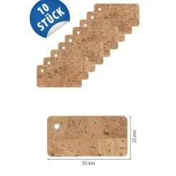 Naturkork-Schildchen 50 x 25 mm, 10 Stück