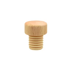 PE-Stopfen 19 mm gerillt mit Holzscheibe Ø 29 mm