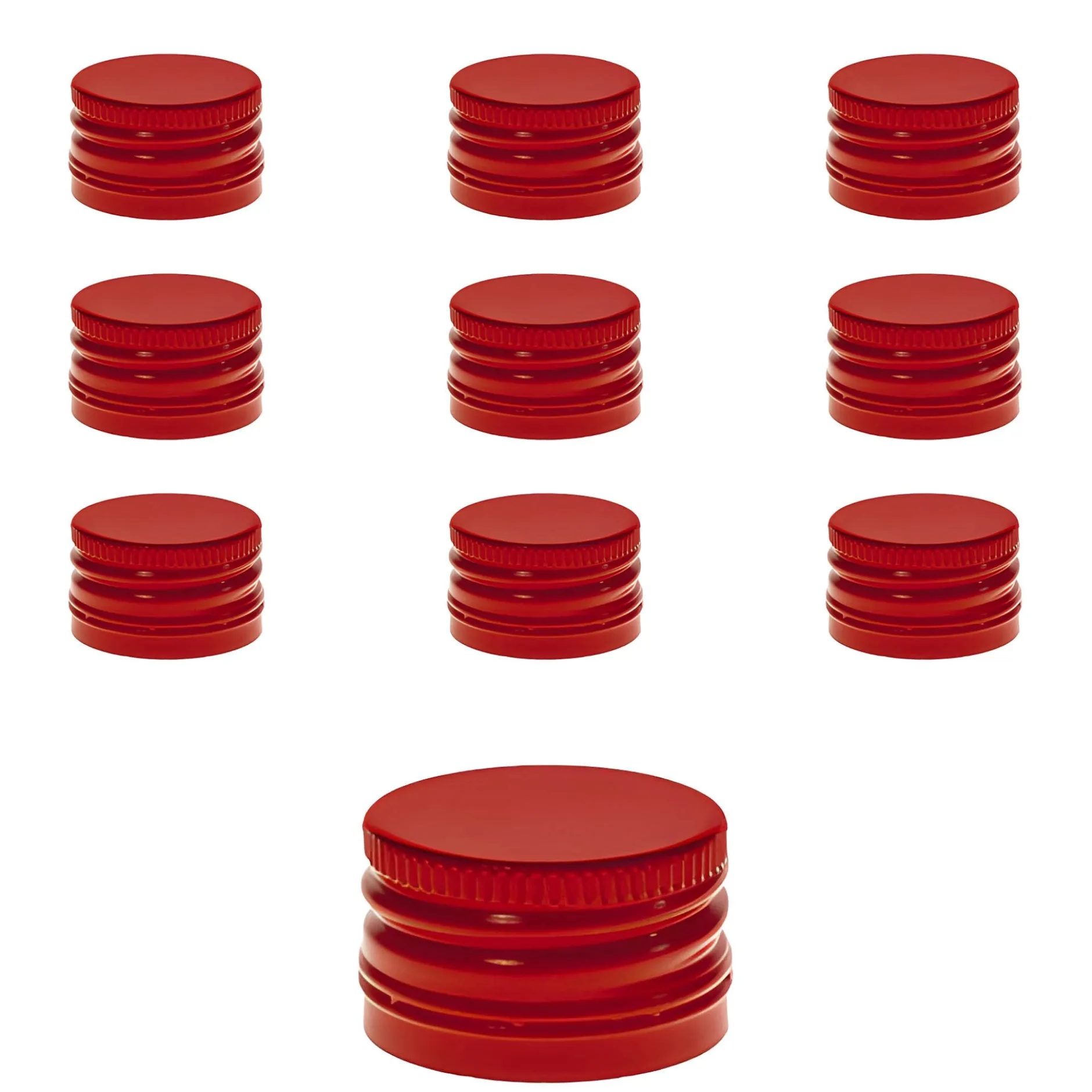 PP 28 rot Aluminium mit Originalitätsring, 10 Stück