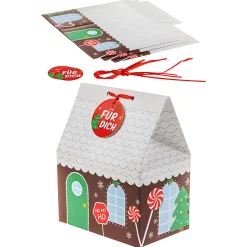 Schachtel-Set 'Weihnachtshaus' 11,5 x 7,5 x 15 cm, 12-teilig