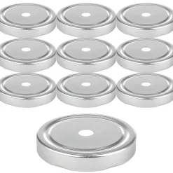 TO 82 Deep Trinkhalmdeckel silber, Loch Ø 13 mm, 10 Stück