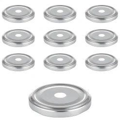 TO 66 Trinkhalmdeckel silber, Loch Ø 13 mm, 10 Stück