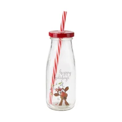 Trinkhalmflasche 'Rentier' 300 ml