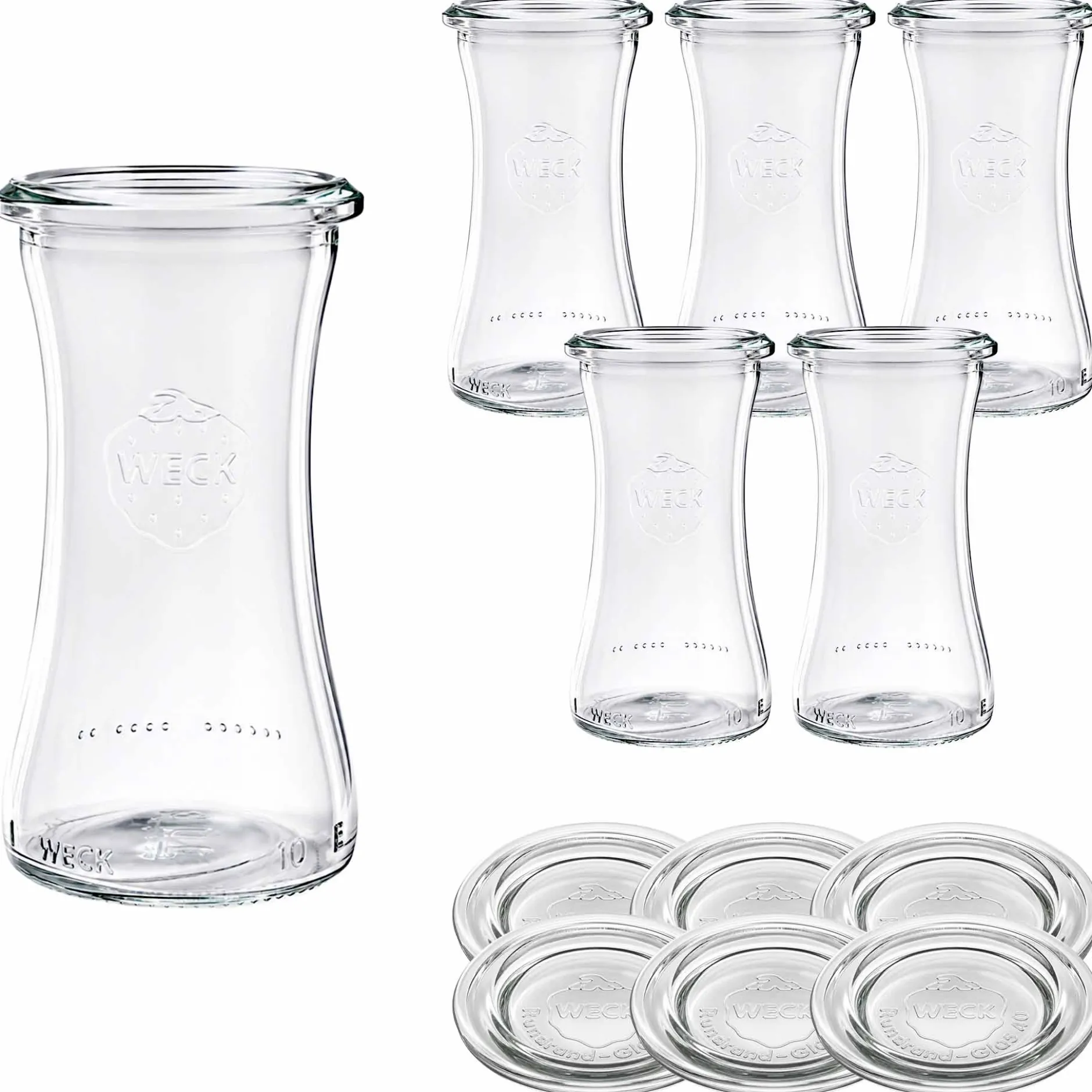 WECK-Delikatessenglas 100 ml mit Glasdeckel, 6 Stück