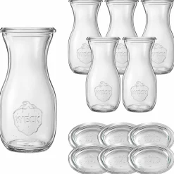 WECK-Saftflasche 290 ml mit Glasdeckel, 6 Stück