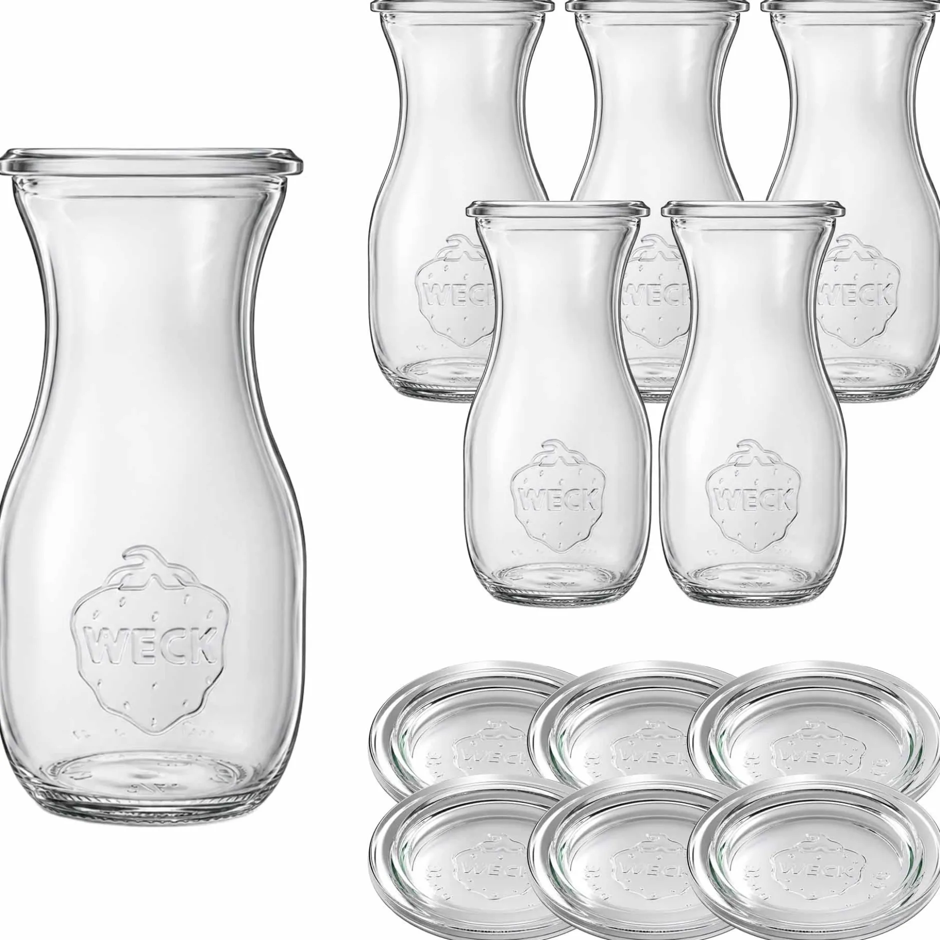 WECK-Saftflasche 290 ml mit Glasdeckel, 6 Stück