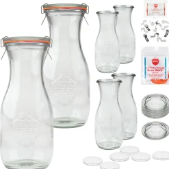 WECK-Saftflasche 530 ml mit Klarsichtdeckel, 6er Set