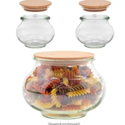 WECK-Schmuckglas 220 ml mit Holzdeckel, 3er Set