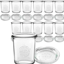 WECK-Sturzglas 140 ml mit Glasdeckel, 12 Stück