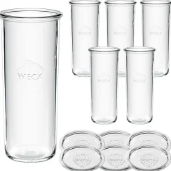 WECK-Sturzglas 1500 ml mit Glasdeckel, 6 Stück