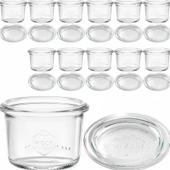 WECK-Sturzglas 80 ml mit Glasdeckel, 12 Stück