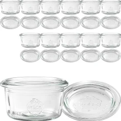 WECK-Sturzglas 50 ml mit Glasdeckel, 12 Stück
