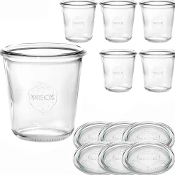 WECK-Sturzglas 290 ml RR 80 mit Glasdeckel, 6 Stück