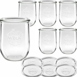 WECK-Tulpenglas 1062 ml mit Glasdeckel, 6 Stück