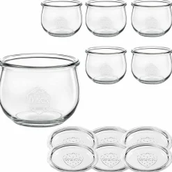 WECK-Tulpenglas 580 ml mit Glasdeckel, 6 Stück