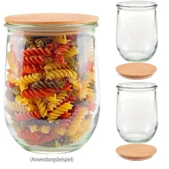 WECK-Tulpenglas 1062 ml mit Holzdeckel, 3er Set