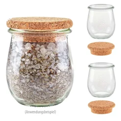 WECK-Tulpenglas 220 ml mit Pilzkorken, 3er Set